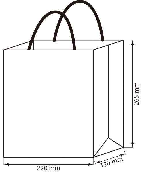 名入れ紙手提げ袋220mmx120mm