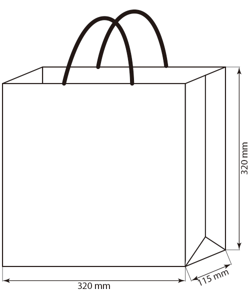 名入れ紙手提げ袋320mmx115mm